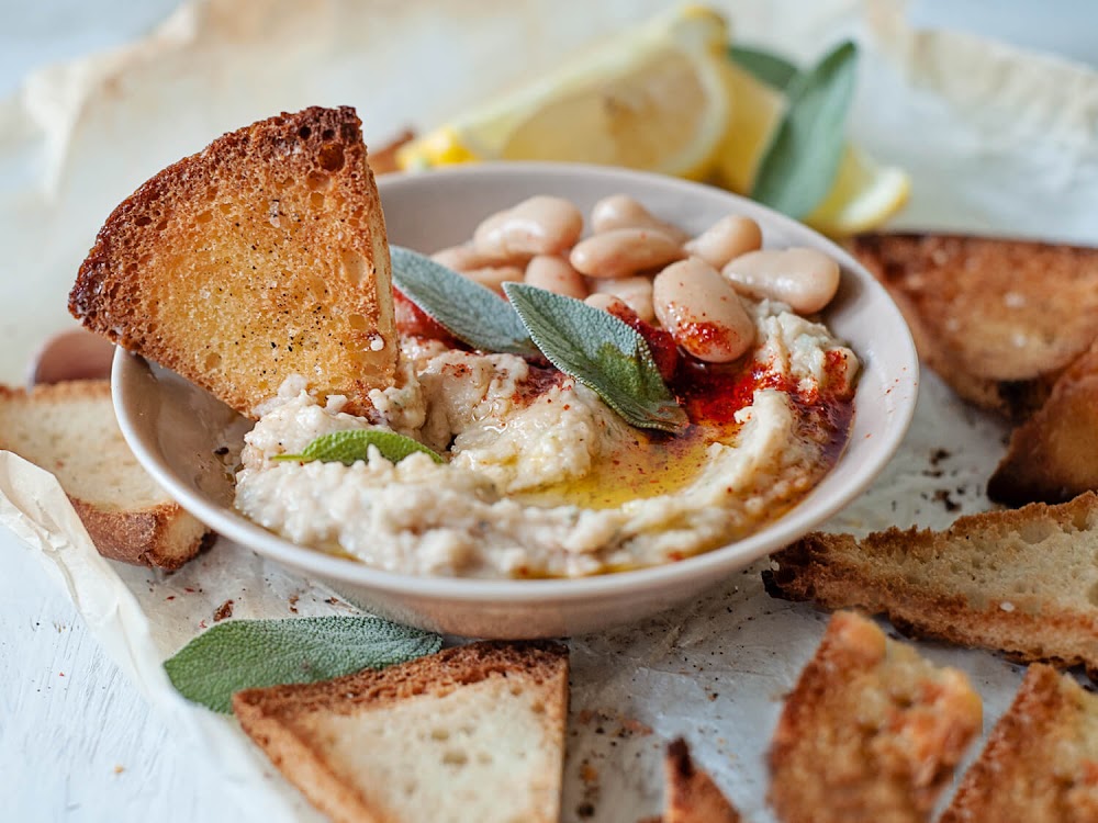 Delightful White Bean Dip with Seasoned Pita Chips - Nourish & Savor – Healthy Recipes That Taste Am