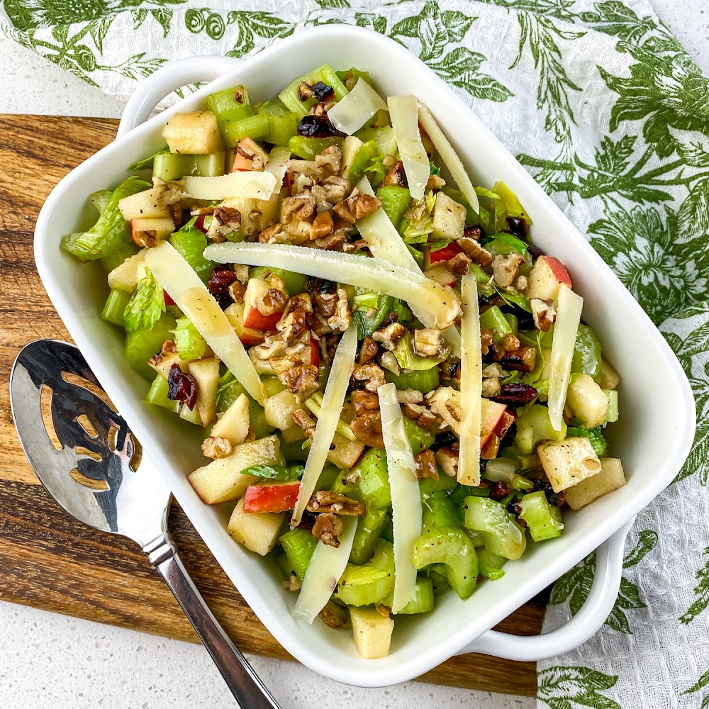 Crunchy Apple-Celery Salad with Maple-Dijon Vinaigrette - Nourish & Savor – Healthy Recipes That Tas