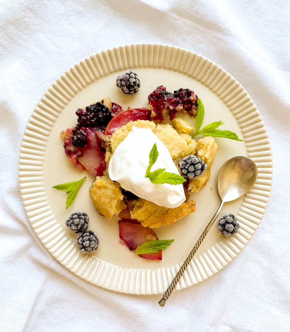 Savor the Sweetness: Pear and Blackberry Cobbler Recipe - Nourish & Savor – Healthy Recipes That Tas
