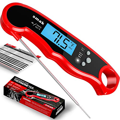 Digital Instant Read Meat Thermometer – Waterproof Kitchen Food Cooking Thermometer with Backlight LCD – Best Super Fast Electric Meat Thermometer Probe for BBQ Grilling Smoker Baking Turkey